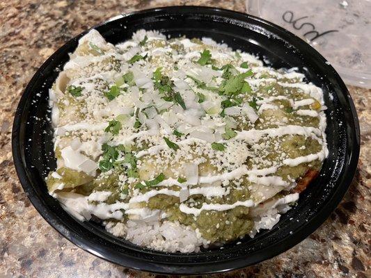 Queso Frito Enchiladas Salsa Verde