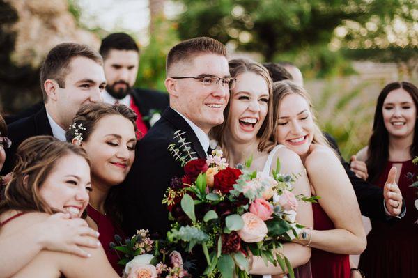 Wedding party at Colby Falls by Wedgewood Weddings