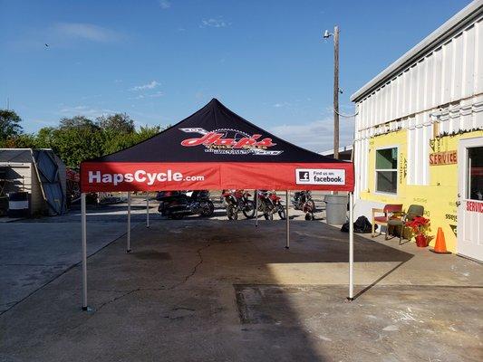 10x20 Canopy for HAP's Honda in Sarasota, Florida. This is the 10' side.