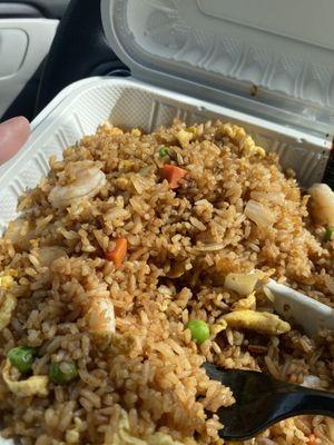 Shrimp fried rice lunch came with Fresh Egg roll