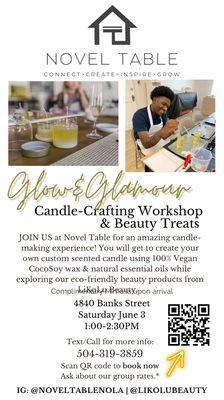 Candle-making and beauty pop-up flyer