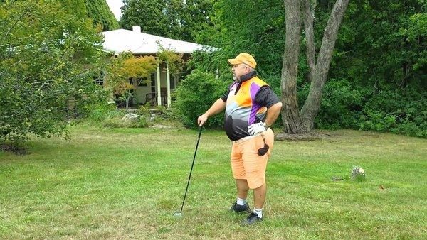 My grandpa is enjoying the golfing experience!