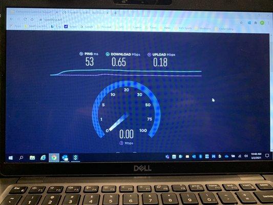 .65 Mbps download speed. Where is the hamster running?