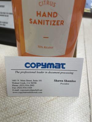 Copymat Owner's contact information. Call him and visit!