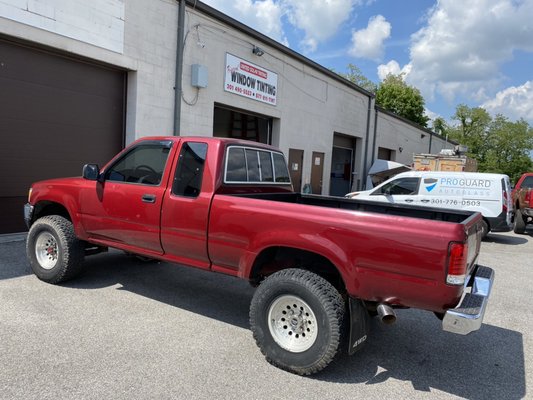 1989 Toyota Tacoma 5% tint on the back and 20% on the 2 front doors