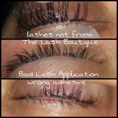 This is what it looked like, The Lash Boutique kindly removed these awful things.