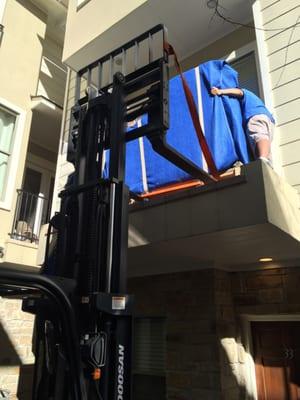 Moving a Baby Grand up to a second floor of a condo.