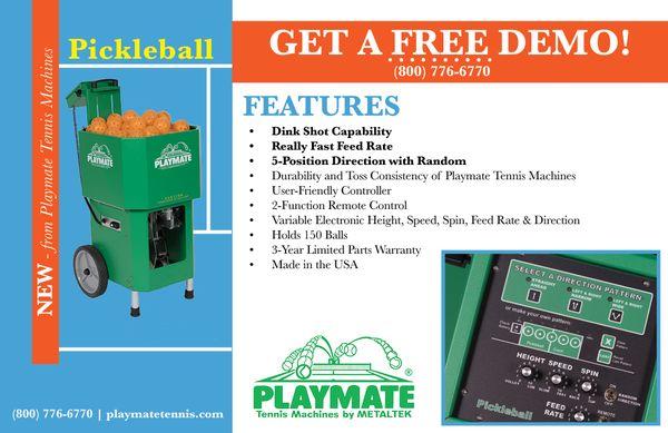 Playmate Pickleball Machine Ad