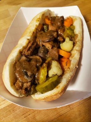 Out mushroom sandwich makes for a hearty cousin to the classic Italian beef!