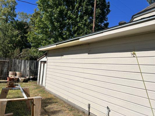 Doing repairs to soffit and facia on a garage