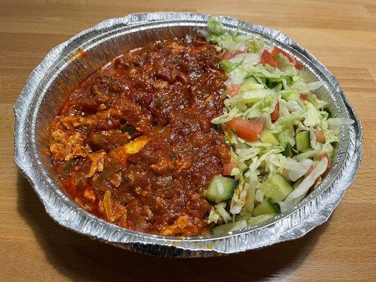 shakshoukah plate with salad