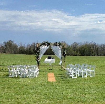 Chairs and cocktail table rented