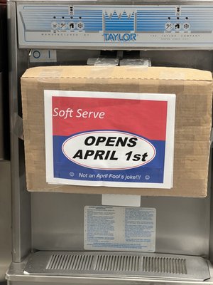 Soft serve begins on April 1st