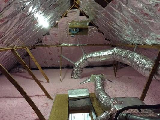 Complete with blown insulation and radiant barrier foil.