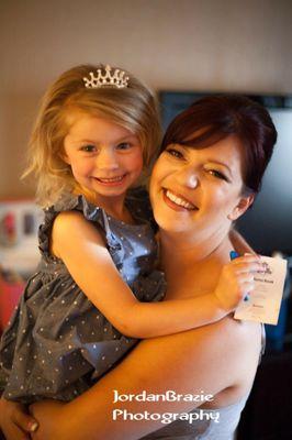 My flower girl and me! Nicole did my hair and makeup