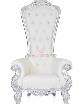 Throne Chairs White/Silver