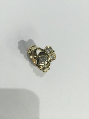 Custom Men's 14k and Diamond Claddagh Ring