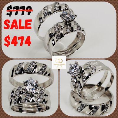 Wedding rings set solid gold