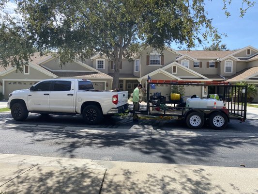 Pretreating driveways for a how.