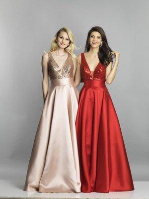 Red and golden colour dresses