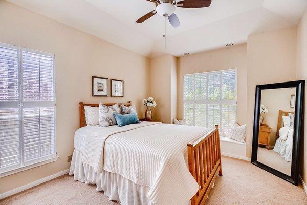 Bedroom staged using the clients furnishings