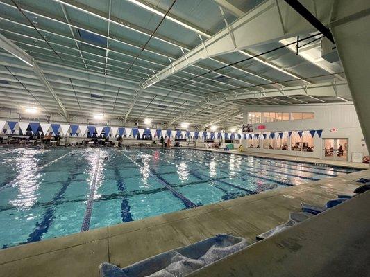 South end of the pool, set up for short course during Fall/Winter season