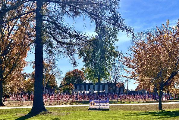 Lions club "Veterans park of heroes" display oct 29 '22 on west Springfield town common on Rt 20 (park st)