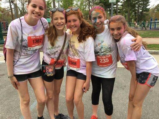 2017 Color Outside with Brown School color run at Schenectady's Central Park/