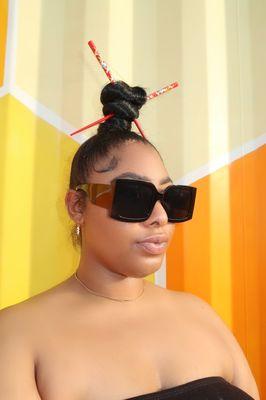 All black "Spend It" Sunglasses available at KnotsBeauty.com