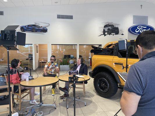 Shooting a weekly multi camera livestream for Ford of Kendall Car dealership