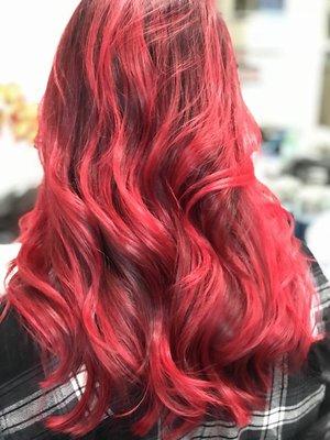 Red balayage