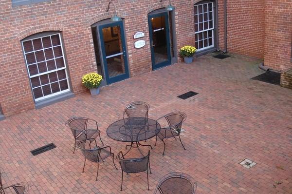 Outdoor Seating, inner court, Brookstown Mill