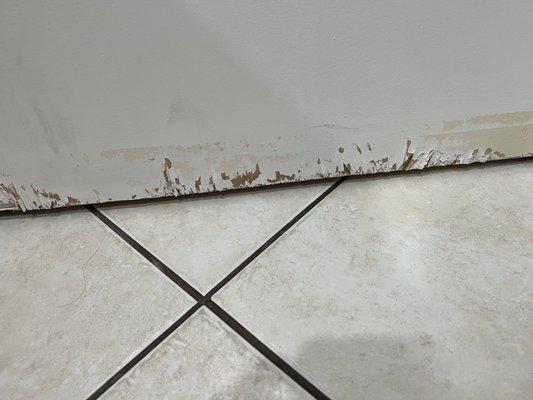 Condition of bathroom door that would stick