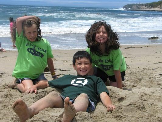 Hanging out on the beach with friends