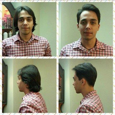 Men's cut before and after