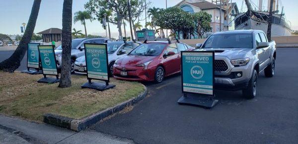 Car rental station at Aloha Tower Marketplace