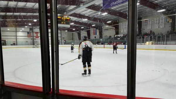 Game play on the USA rink.