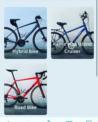 Bikes can be reserved online at kauairoadbikerentals.com