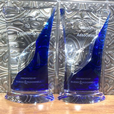 This is a crystal award our company did for Burns & McDonnell called, Partner of the Year award.