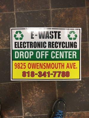 E-WASTE DROP OFF CENTER