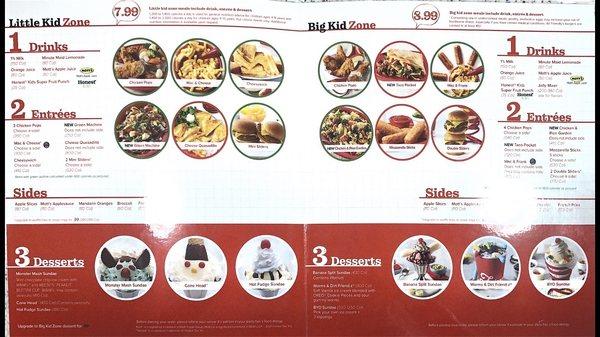 Kid menu