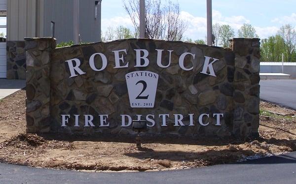 Roebuck Fire Department Monument Sign with Channel Letters by the road