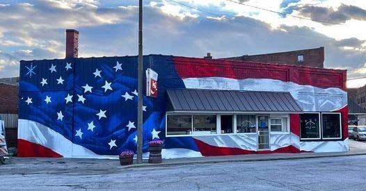 Officer Noah Shahnavaz Memorial Mural in Elwood, IN