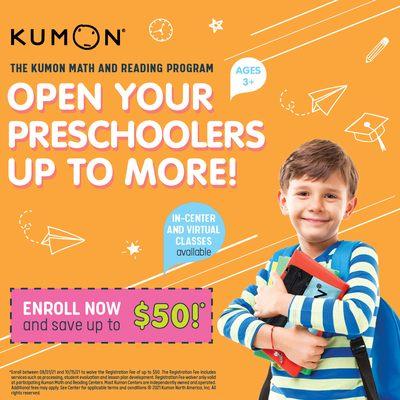 Visit www.kumon.com/scotts-valley to schedule a free Parent Orientation. Enroll by October 15th to save up to $50 !