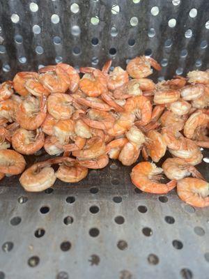 Yes we also sell shrimp. All our platters and specials come with corn & tater