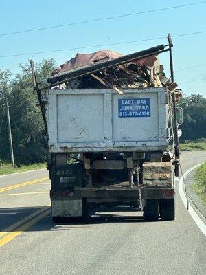 You should probably have your people secure the trucks better. Junk flying EVERYWHERE!!!!!