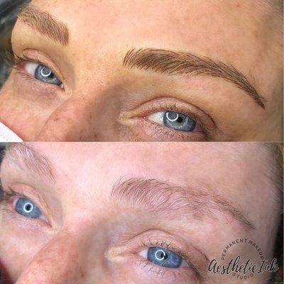 Microblading with light shading