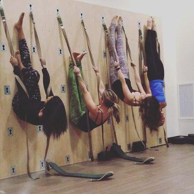 so you can bench 315, can you hang with our gals on the yoga wall?