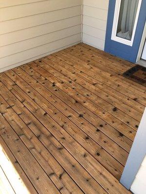 Deck after cleaning & clear finish applied