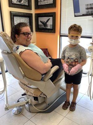 Post cleaning with the youngest and most adorable dental assistant you've ever met!